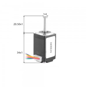 NEMA 8 Stepper Motor Bipolar 1.8deg 0.8A 0.02Nm/2.84oz.in 20x34mm 4 Wires