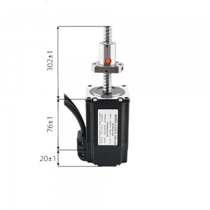 NEMA 23 Closed-loop External Ball Screw Linear Actuator Motor Stack 76mm Lead 4mm with 1000CPR Encoder