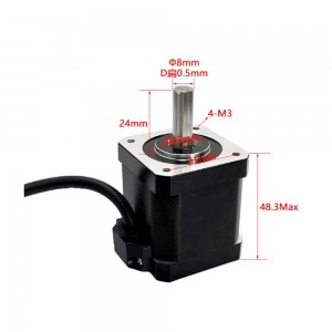 2 Phase NEMA 17 Stepper Motor Bipolar 1.8 deg 1.3 A 0.5 N-m 42x42x48mm Φ8mm Shaft