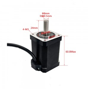2 Phase NEMA 17 Stepper Motor Bipolar 1.8 deg 1.5 A 0.7 N-m 42x42x60mm Φ8mm Shaft